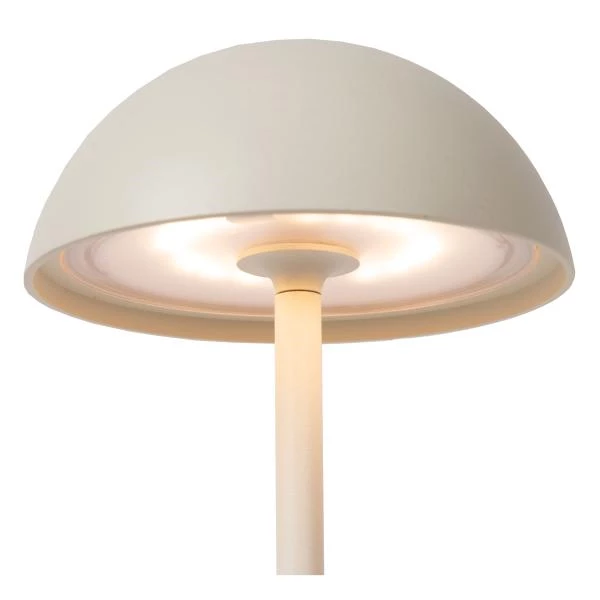 Lucide JOY - Oplaadbare Tafellamp Binnen/Buiten - Accu/Batterij - Ø 12 cm - LED Dimb. - 1x1,5W 3000K - IP54 - Wit - detail 3